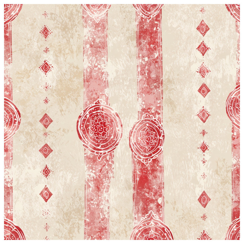 Toile tendue rouge et rouge Mandala, 16 x 20 inches