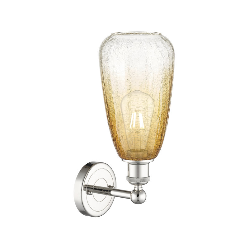 Amande Brookhaven - 1 lumière - abat-jour amande Brookhaven - applique, Yellow/Polished Nickel