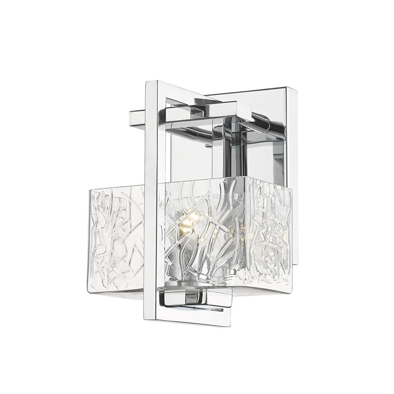 Applique murale de salle de bain à 1 lumière à intensité variable, Chrome poli