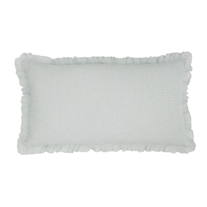 Wruffle Matelasse Lumbar Pillow Cover, Robin's Egg Blue