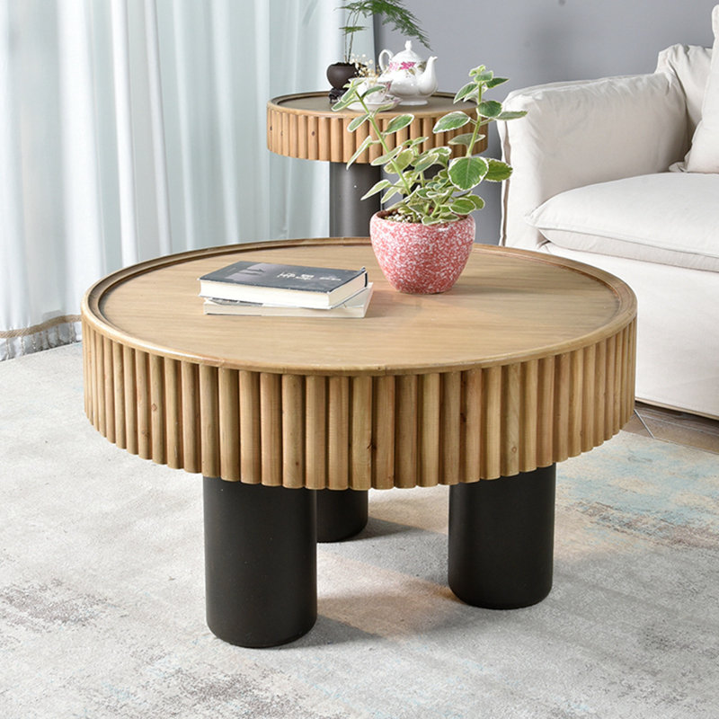 Table basse décorative en bois avec 3 pieds amovibles