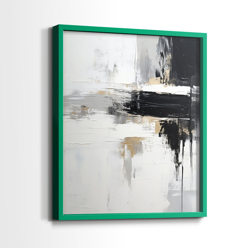 Série ABSTRACT - Impression encadrée de qualité supérieure - prêt à accrocher - aucun clou requis, H 11 po x l 9 po, Vert