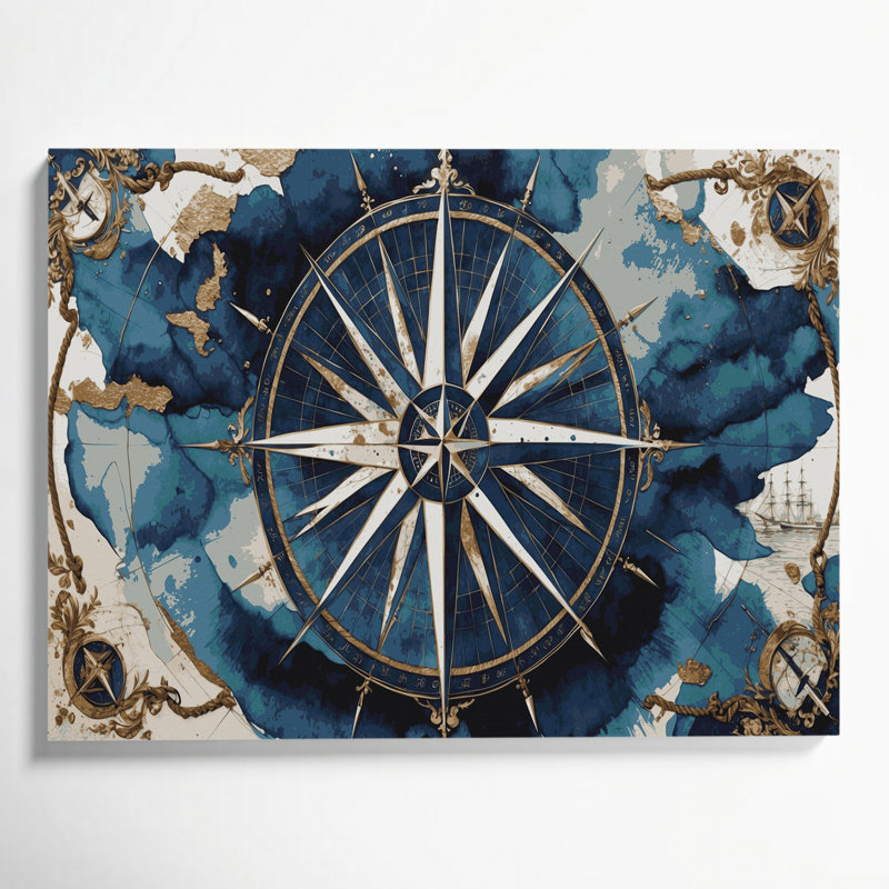 Art nautique sur toile gris, H 24 po x l 36 po