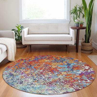 Premium Machine Washable Prisco Copper Rug