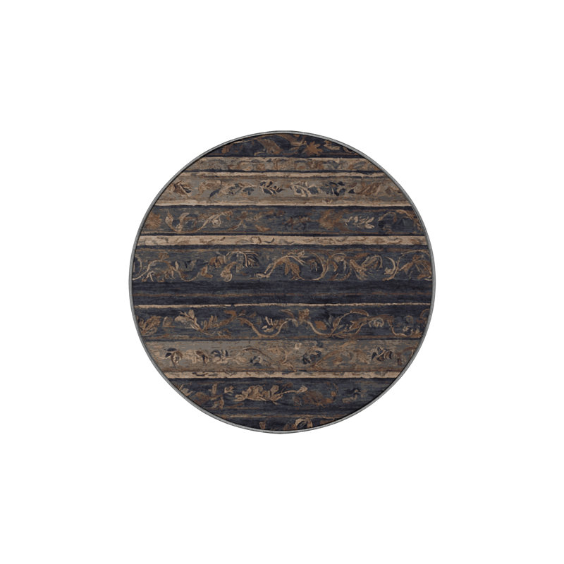 Tapis mauve soyeux et moelleux, Rond 6 pi