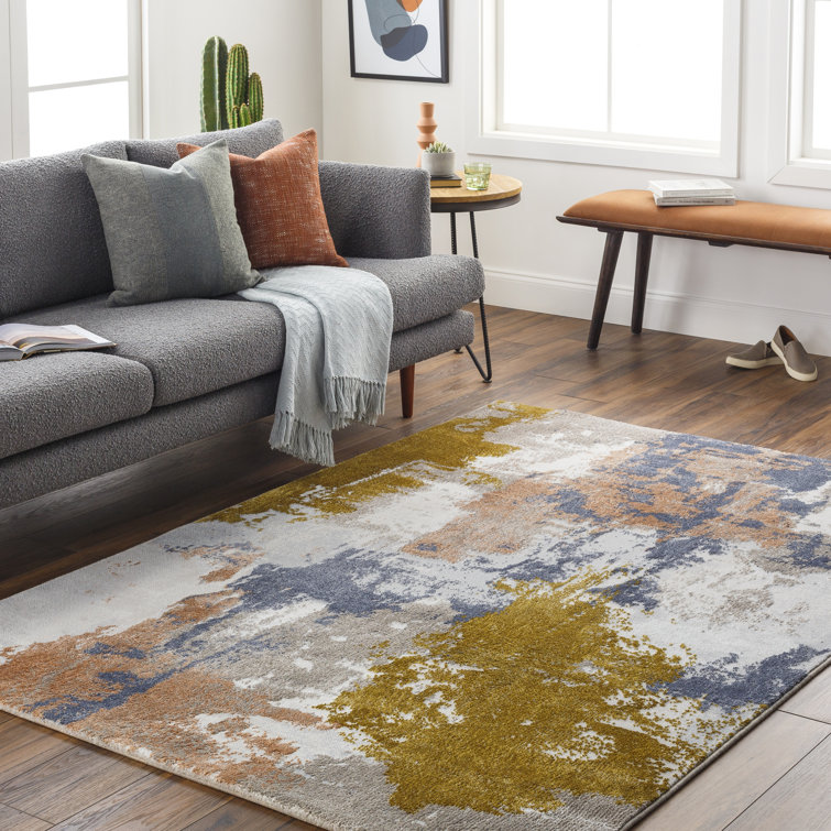 Raynee Abstract Machine Woven Area Rug in