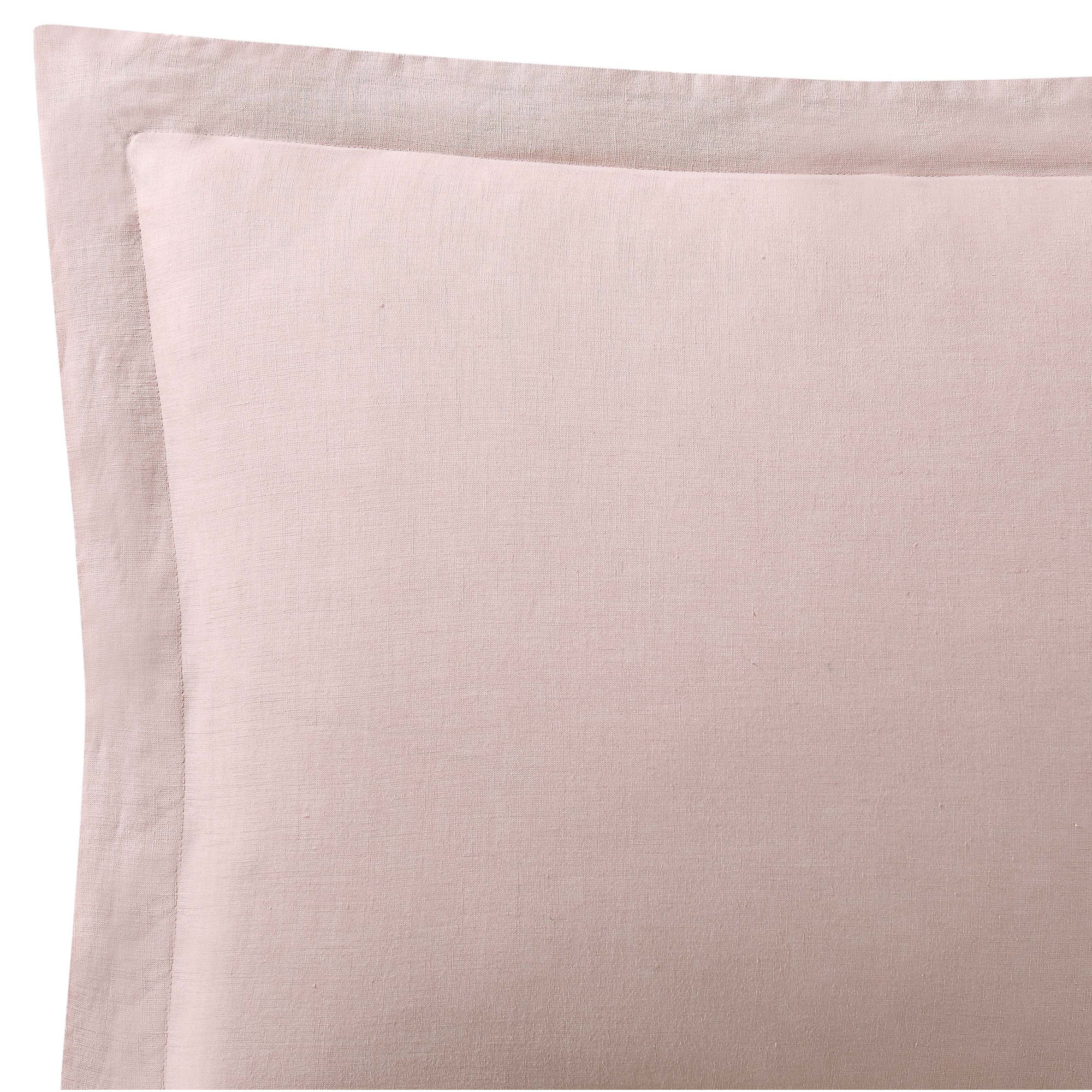 Nena 100% Linen Percale Duvet Cover Set, Blush, Full / Queen