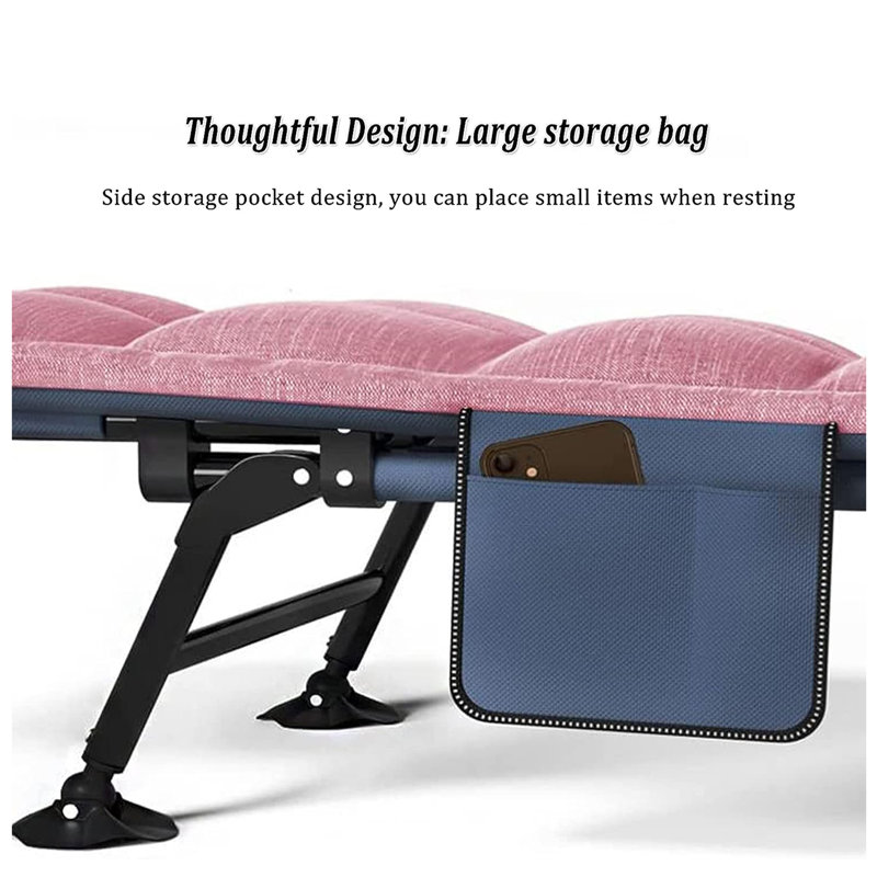 Camping bed, camping bed, office bed, Pink