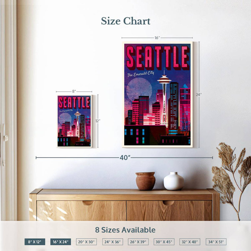 The Emerald City Seattle, H 12 po x l 8 po