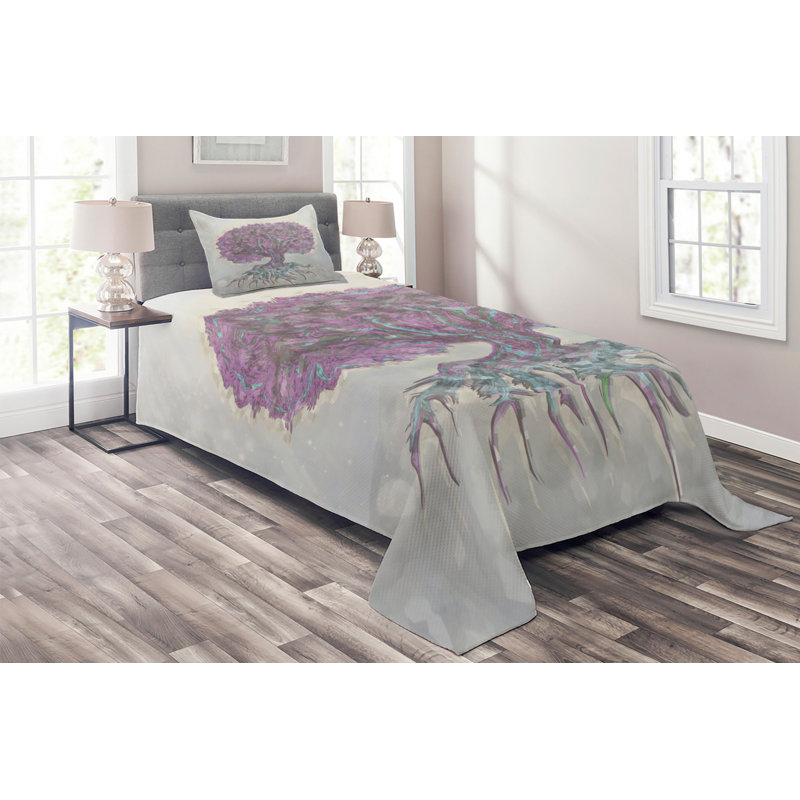 Hypnotic Traditional Polyester Coverlet, Twin Bedspread + 1 Sham