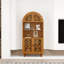 Bibliothèque 66 po de hauteur avec bibliothèque ouverte et armoire arquée en bois sculpté