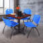 Table de salle de repos carrée Nicklo, chaises empilables 4 M-32668261-132626867-32668255