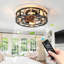 Modern Ceiling Fan With Light Remote Control, 3 Solid Wood Blades, Suitable For Indoor And Outdoor