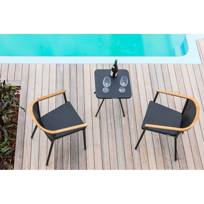 Outdoor Dining Armchair, White, Canvas Natural