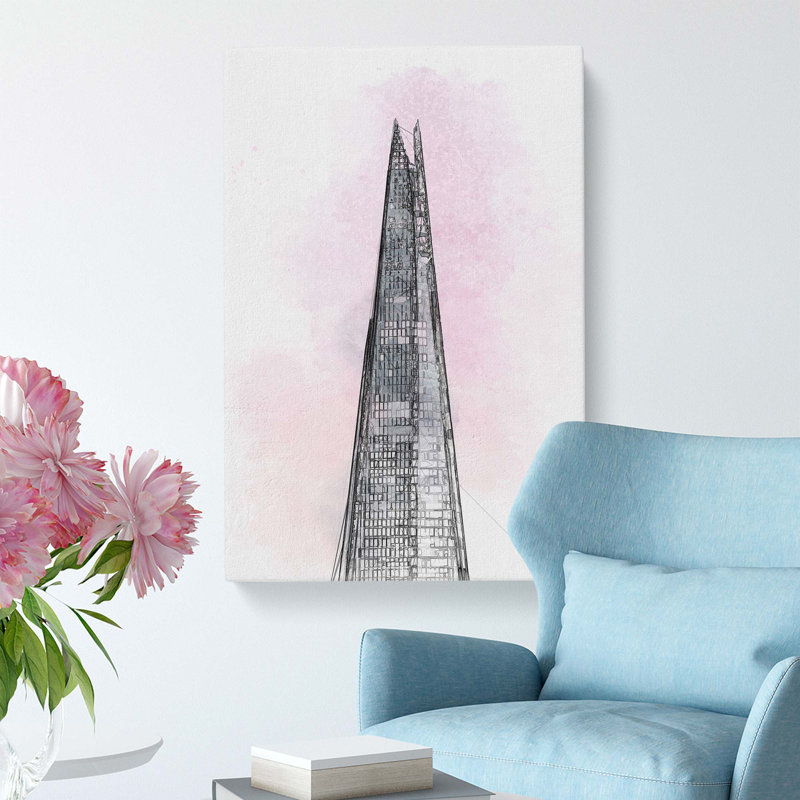 The Shard Building In London In Abstract - Wrapped Canvas Print, 50 cm H x 35 cm W