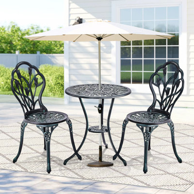 Metal Patio Floral-Patterned Bar Set Of 3 by Fleur De Lis Living