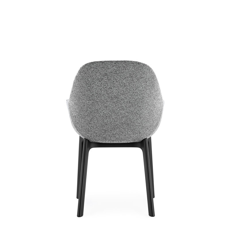 Clap Upholstered Armchair, White, Black