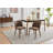 Upholstered Dining Chair with Wood Legs, Wing Backrest, Wooden Kitchen Chair with Thick Cushions-1358806766