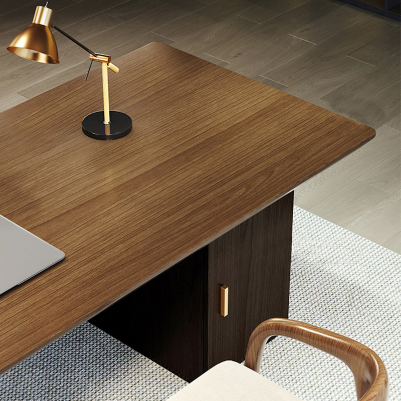Walnut Rectangular Solid Wood Executive desk, 29.53" H x 62.99" W x 27.56" W