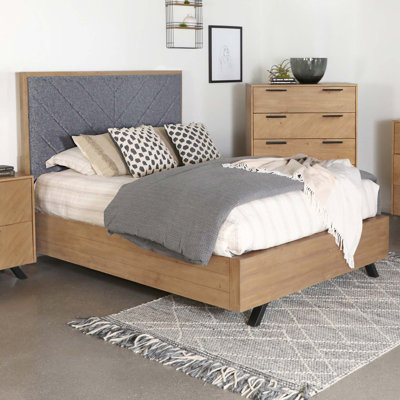 Luciea Tufted Solid Wood and Upholstered Low Profile Panel Bed -  Corrigan StudioÂ®, B47AE94379324B9AB5960AF7BA6674DD