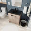 Meuble-lavabo de salle de bain 30 po autoportant avec céramique noire. 2 portes d'armoire à fermeture en douceur. Contreplaqué moderne. Évier de comptoir réglable en céramique.-973188766-973188767