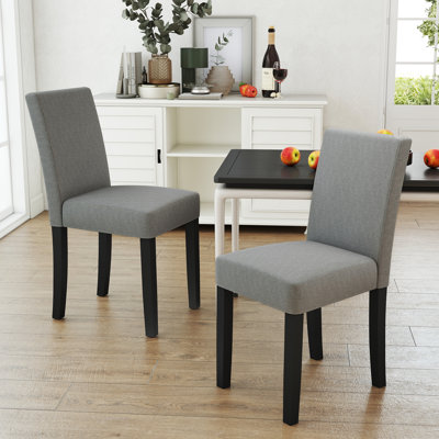 Chaises de salle à manger rembourrées en bois massif H 18,9 po