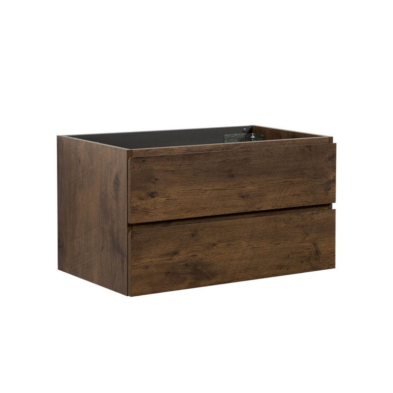 Armoire murale SANS lavabo avec deux tiroirs, Noyer