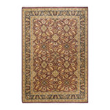 Tapis unique en laine noué à la main 7 pi 1 po brun / beige nouvel âge Hayner
