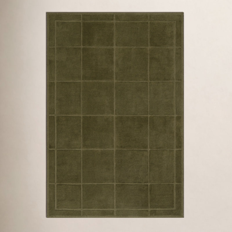 Sahar Solid Modern Wool Rug, Rectangle 7'6" x 9'6"