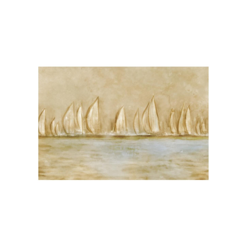 «Sailing California» par Sofia Fox - peinture sur toile, H 40 po x l 60 po x P 1,5 po, Couche de verre