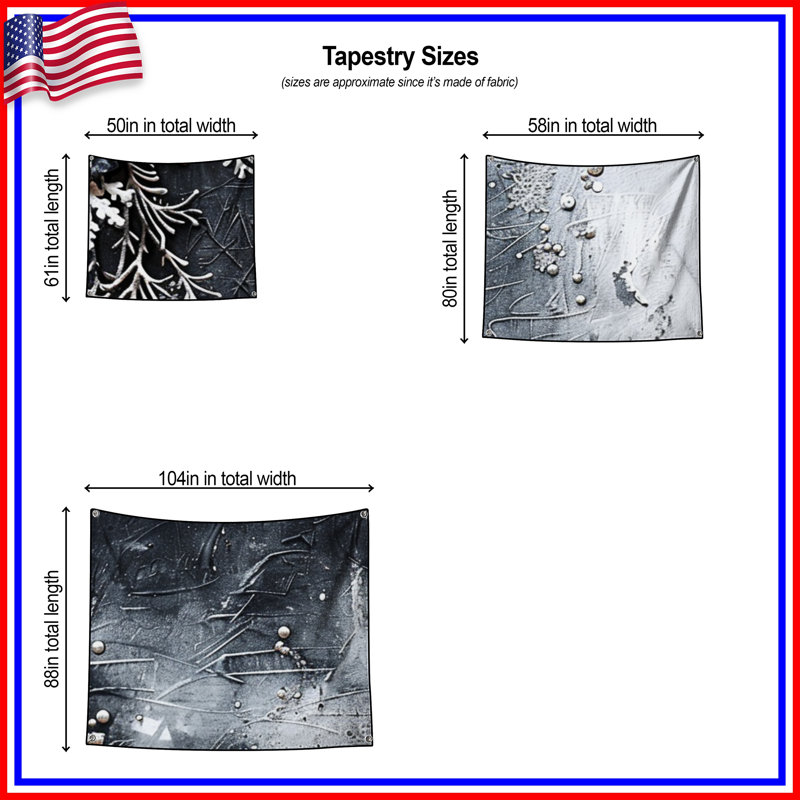 Tapisserie murale flocons de neige - Décoration murale, H 51 po x l 60 po avec 4 œillets