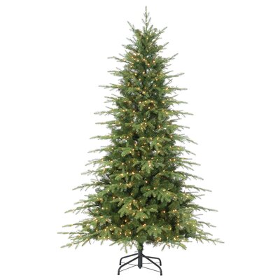 7'6"" H Green Realistic Artificial Pine Christmas Tree with 800 LED Lights -  The Holiday Aisle®, 844E1E6625F74914AD5AFD54DC1629BB