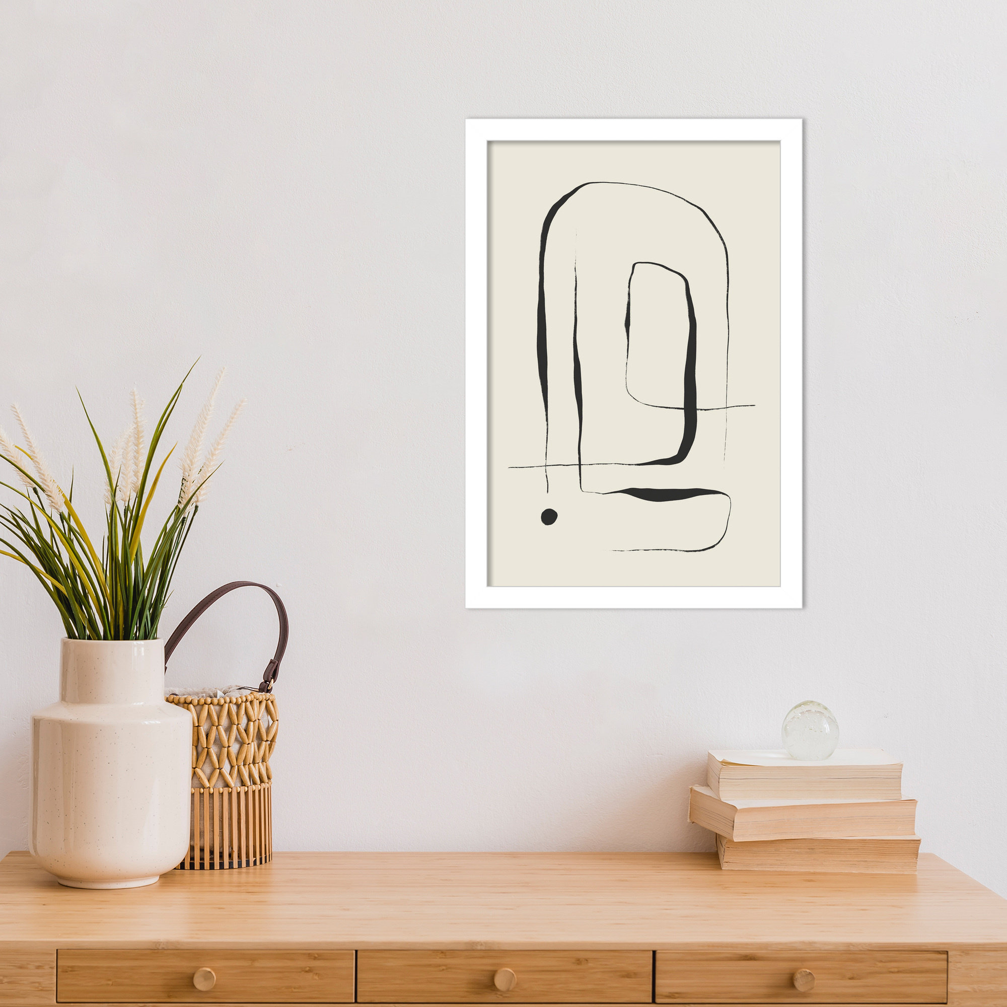 The Point No 2 by Treechild  Wood Framed Wall Art Print, 17" H x 12" W, White