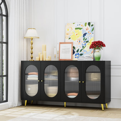 Modern Accent Sideboard Cabinet With Acrylic Doors, Freestanding Storage Cupboard Console Table For Kitchen Dining Living Room Hallway Office by George Oliver