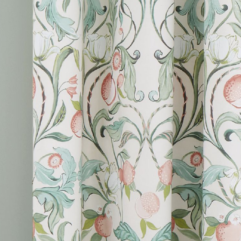 Eyelet Semi Sheer Floral Curtains