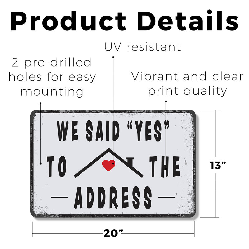 Enseigne en plastique «We To The Yes» 13 po x 20 po We We Said, H 13 po x l 20 po x P 0,1 po