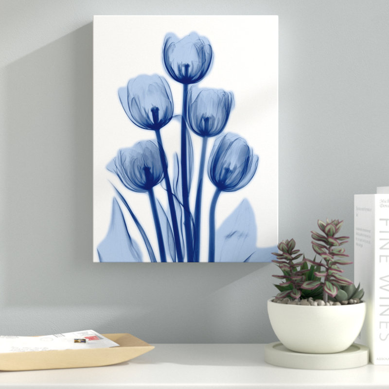 Indigo Spring Tulips 2 - Wrapped Canvas Print, 41 cm H x 30 cm W