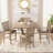 5Pcs Set Counter Table Set Square Counter Table Solid Wood Modern Farmhouse Rustic Look Distressed Look