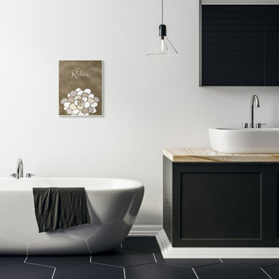 « relax mosaic brown, salle de bain brune design », impression sur toile