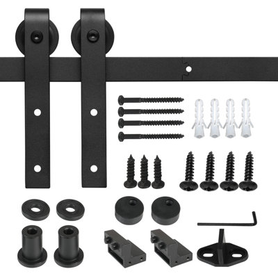 3 ft Rustic Sliding Standard Single Track Barn Door Hardware Kit