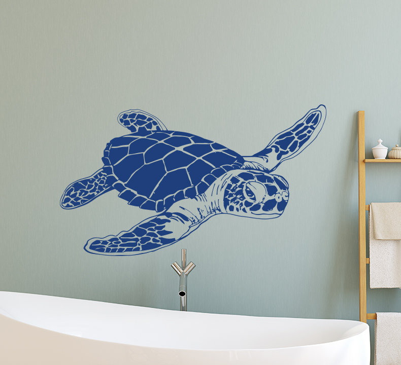 Décalcomanie murale tortue de mer, Bleu