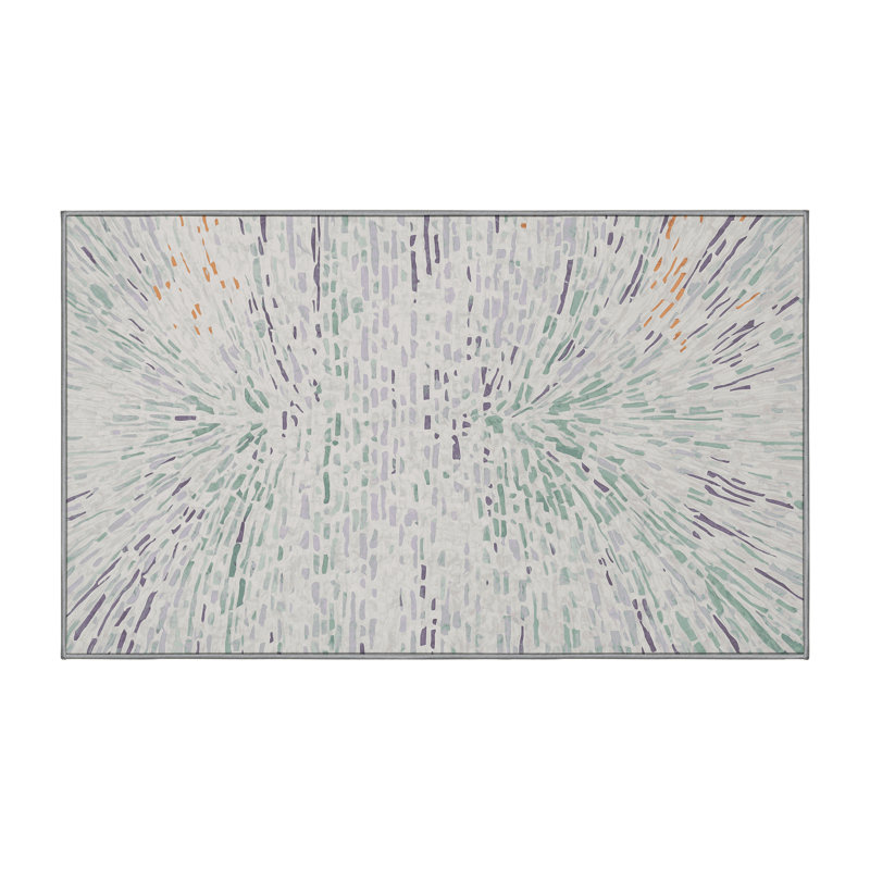 Tapis gris lavable à la machine, Rectangle 8 pi x 10 pi