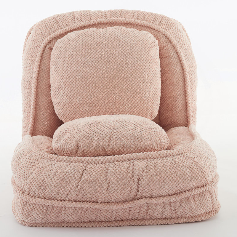 Canapé paresseux polyvalent pliable avec positions réglables pour la détente, Rose