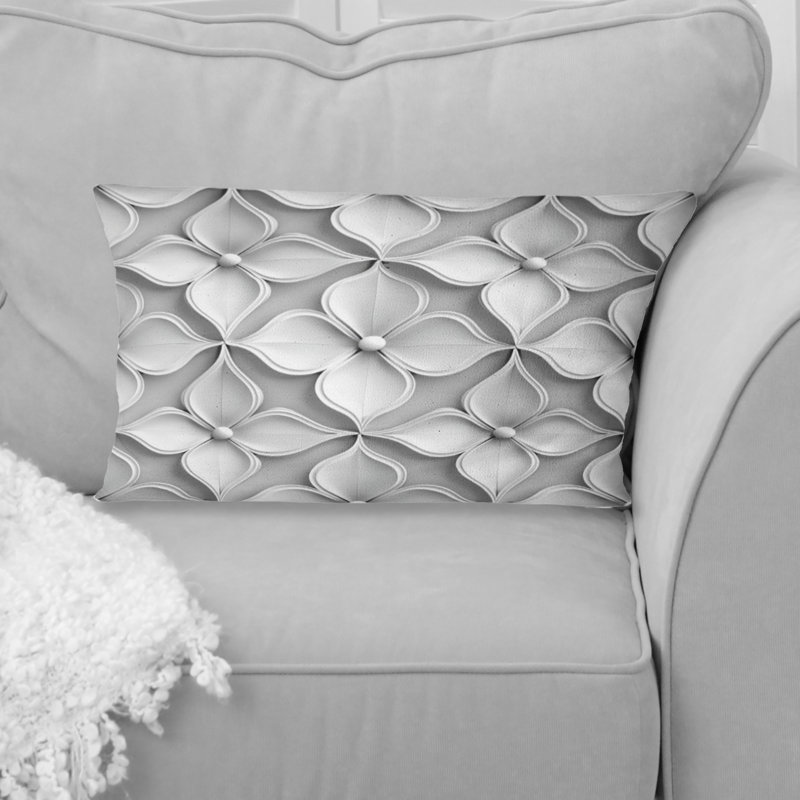 Coussin blanc moderne quadrilobe I - moderne