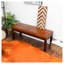 Banc en cuir véritable Austin Mid-Century moderne avec cadre en bois massif brun clair Austin