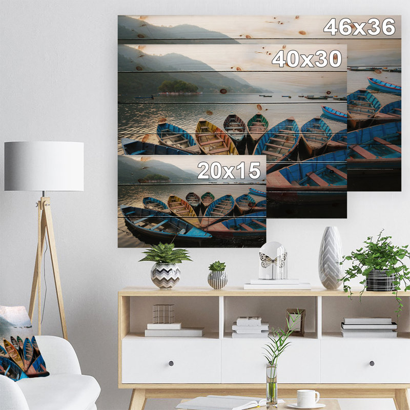 " Beautiful Boats ", Wood, 30" H x 40" W x 1.5" D