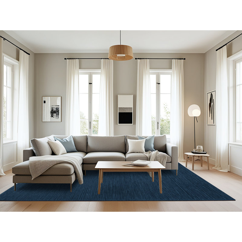 Machine Washable Solid Gray Area Rug, Rectangle 6' x 9'