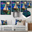 Voilier au clair de lune sur l'océan bleu et vert - bateau, art mural-106088839-106088840