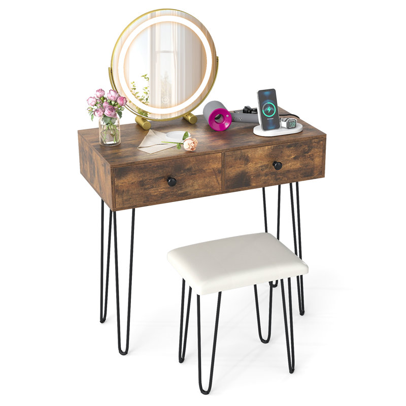 Dressing Table, Brown/Black