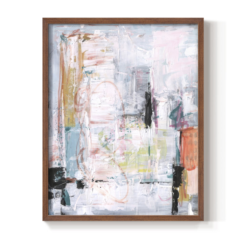 Vivid Haze I, reproduction encadrée - bois massif, H 15 po x l 12 po, Cadre noyer